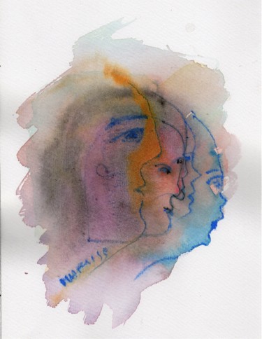 Peinture intitulée "sur-face.jpg" par Marie-Lise Courtel, Œuvre d'art originale, Aquarelle