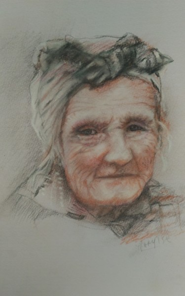 Peinture intitulée "Tante Rose" par Marie-Lise Courtel, Œuvre d'art originale, Crayon
