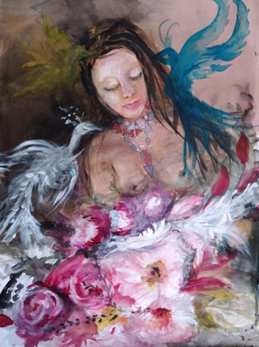 Peinture intitulée "Fe 22" par Marie-Lise Courtel, Œuvre d'art originale, Aquarelle
