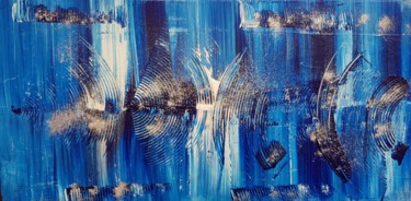 Painting titled "big blue" by Dorothée Dhaussy, Original Artwork, Acrylic Mounted on Wood Stretcher frame