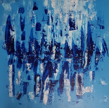Painting titled "blues" by Dorothée Dhaussy, Original Artwork, Acrylic Mounted on Wood Stretcher frame