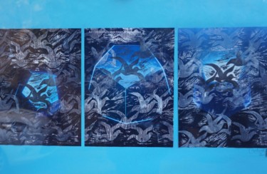 dodécaèdre Gravures & estampes intitulée "dodécaèdre" par Dominique Duhot, Œuvre d'art originale, Gravure Monté sur Carton