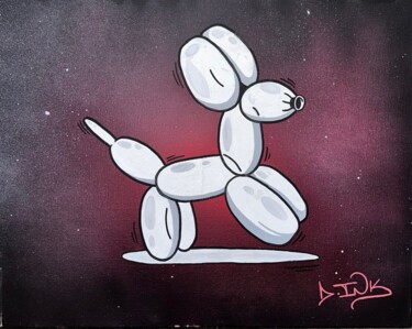 Painting titled "BALL DOG" by D.Ink, Original Artwork, Spray paint
