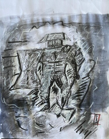 Рисунок под названием "gerrier" - D’Joon, Подлинное произведение искусства, Акварель