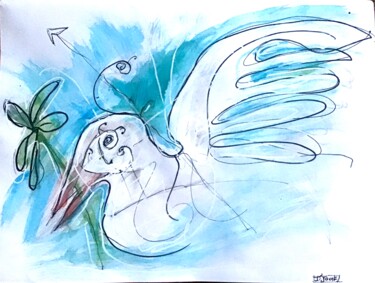Peinture intitulée "Paix" par D’Joon, Œuvre d'art originale, Aquarelle