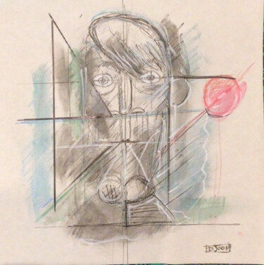 Рисунок под названием "Symétrie" - D’Joon, Подлинное произведение искусства, Карандаш