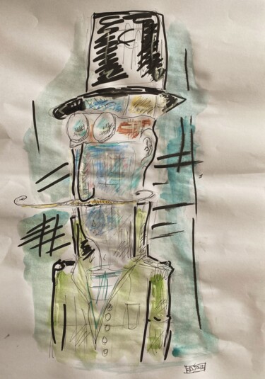 图画 标题为“Marcel lupin” 由D’Joon, 原创艺术品, 水彩