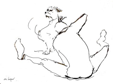 Drawing titled "Véronique" by Danielle Legendre, Original Artwork, Gel pen