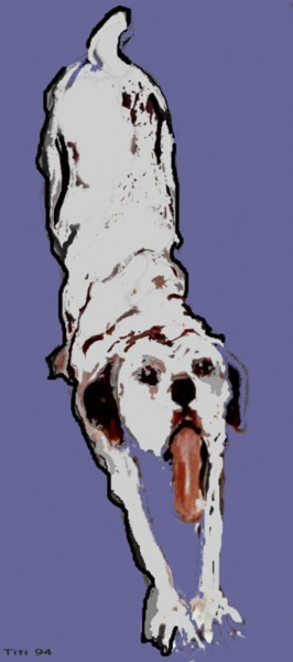 Pintura intitulada "Titi le chien" por Danielle Legendre, Obras de arte originais, Acrílico