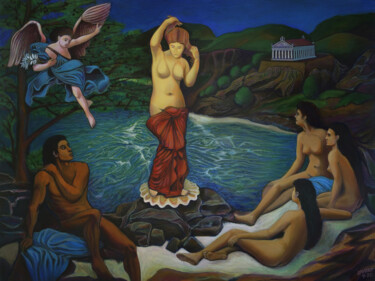 Картина под названием "The Birth of Venus" - D-Marko-O, Подлинное произведение искусства, Акрил