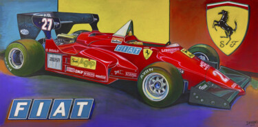 Painting titled "FERRARI F1 CAR 1984" by D-Marko-O, Original Artwork, Acrylic