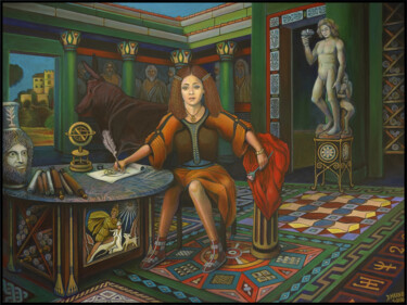 Painting titled "HYPATIA" by D-Marko-O, Original Artwork, Acrylic