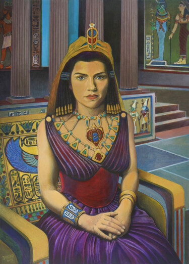 Painting titled "Cleopatra VII Thea…" by D-Marko-O, Original Artwork, Acrylic Mounted on Wood Stretcher frame