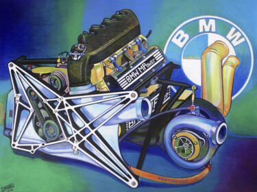 Painting titled "BMW M12/13 turbo, 1…" by D-Marko-O, Original Artwork, Acrylic