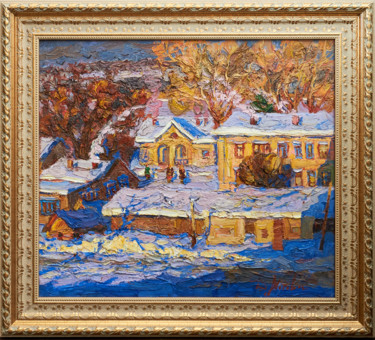 Картина под названием "winter" - D Motov, Подлинное произведение искусства, Масло