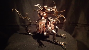 Скульптура под названием "Petit  Dragon" - D.S.A.Rt, Подлинное произведение искусства, Металлы