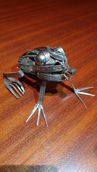 Sculpture titled "Frog" by D.S.A.Rt, Original Artwork, Metals