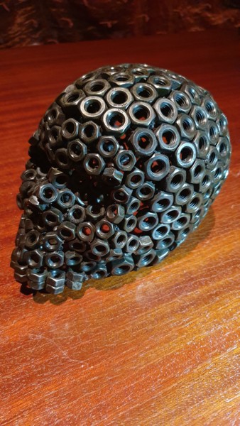 Sculpture titled "Skull Nut" by D.S.A.Rt, Original Artwork, Metals