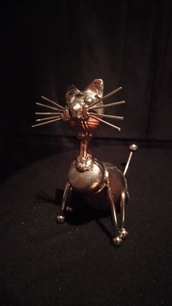 Sculpture titled "Minouche" by D.S.A.Rt, Original Artwork, Metals
