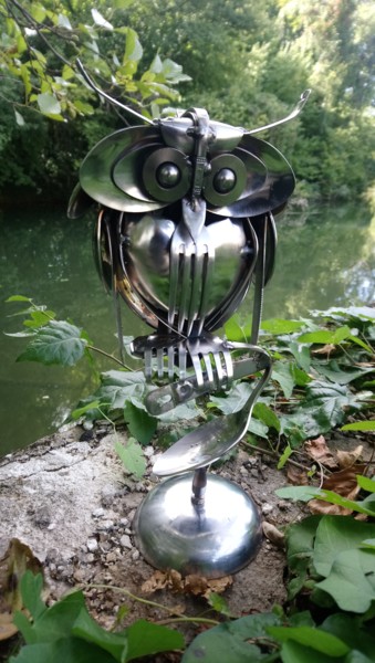 Sculpture titled "CHOUETTE" by D.S.A.Rt, Original Artwork, Stainless Steel