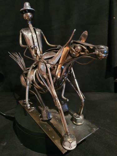 Sculpture intitulée "Épreuves de Reining" par D.S.A.Rt, Œuvre d'art originale, Fil de fer
