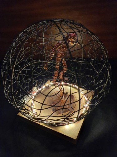 Sculpture titled "L'AME EMPRISONNÉE" by D.S.A.Rt, Original Artwork, Wire