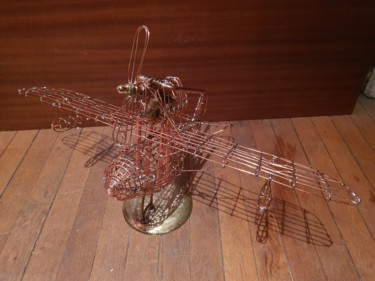 Sculpture intitulée "AVION DE PORCO ROSSO" par D.S.A.Rt, Œuvre d'art originale, Métaux