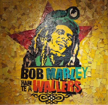 Bob Marley & The Wailers Peinture intitulée "Bob Marley & The Wa…" par D.S.A.Rt, Œuvre d'art originale, Peinture vitrail Monté sur Châssis