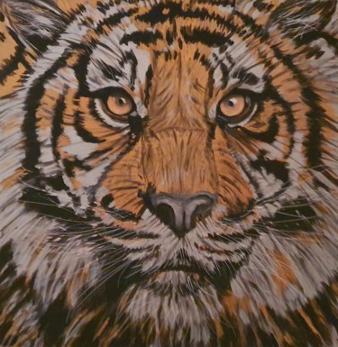 Schilderij getiteld "The Tiger" door D.S.A.Rt, Origineel Kunstwerk, Acryl