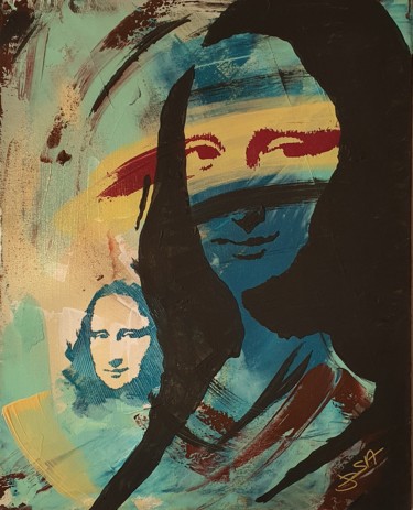 Peinture intitulée "La  Joconde revisit…" par D.S.A.Rt, Œuvre d'art originale, Acrylique