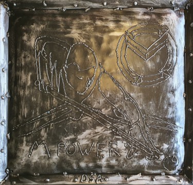 Painting titled "M Power" by D.S.A.Rt, Original Artwork, Metals Mounted on Metal
