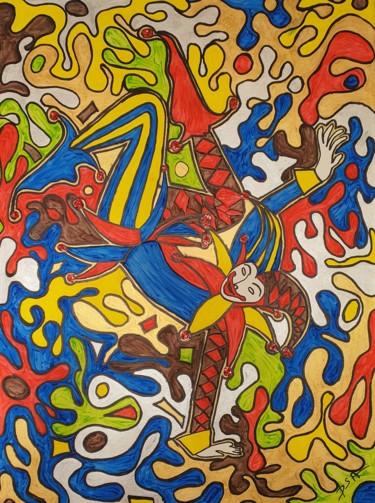 Peinture intitulée "Arlecchino" par D.S.A.Rt, Œuvre d'art originale, Acrylique