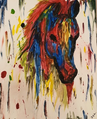 Peinture intitulée "Equus Ferus Caballus" par D.S.A.Rt, Œuvre d'art originale, Acrylique