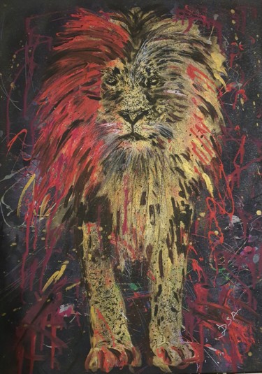 Картина под названием "King of the jungle" - D.S.A.Rt, Подлинное произведение искусства, Акрил