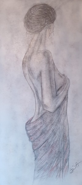 Ζωγραφική με τίτλο "Tendresse du Crayon" από D.S.A.Rt, Αυθεντικά έργα τέχνης, Μολύβι Τοποθετήθηκε στο Ξύλινο φορείο σκελετό
