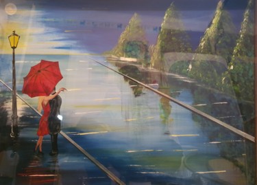 Painting titled "Romance 1" by D.S.A.Rt, Original Artwork, Acrylic Mounted on Wood Stretcher frame