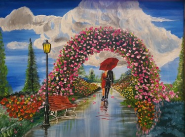 Картина под названием "Romance 3" - D.S.A.Rt, Подлинное произведение искусства, Акрил Установлен на Деревянная рама для носи…
