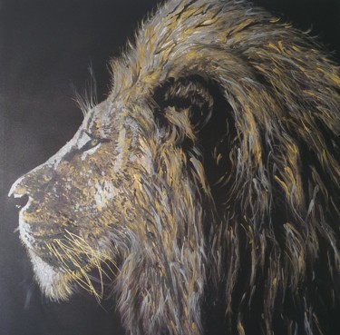 Painting titled "The Lion" by D.S.A.Rt, Original Artwork, Acrylic