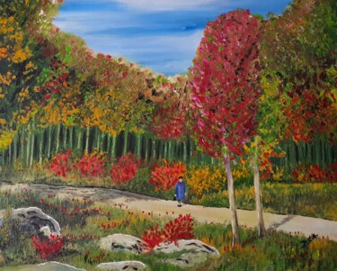 Peinture intitulée "Promenade en forêt" par D.S.A.Rt, Œuvre d'art originale, Acrylique