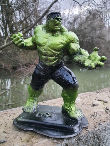 Sculpture intitulée "l'incroyable HULK" par D.S.A.Rt, Œuvre d'art originale, Aluminium