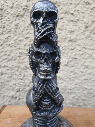 Escultura titulada "Crâne de la sagesse" por D.S.A.Rt, Obra de arte original, Aluminio