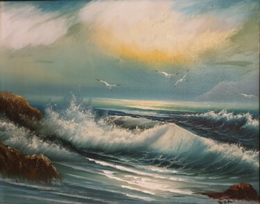Peinture intitulée "Mer Agitée" par D.S.A.Rt, Œuvre d'art originale, Acrylique