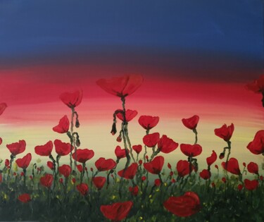 Painting titled "Coquelicot" by D.S.A.Rt, Original Artwork, Acrylic