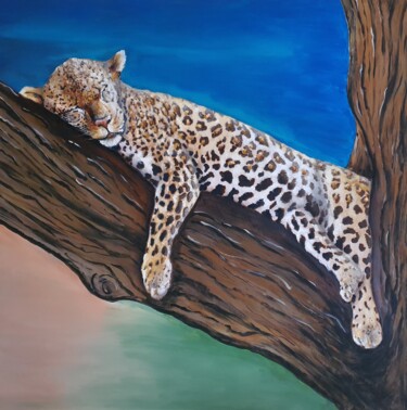 Painting titled "Panthera pardus" by D.S.A.Rt, Original Artwork, Acrylic