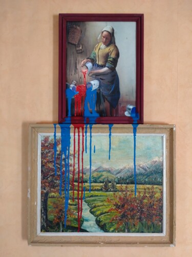 Peinture intitulée ""La Laitière" dépre…" par D.S.A.Rt, Œuvre d'art originale, Acrylique Monté sur Châssis en bois