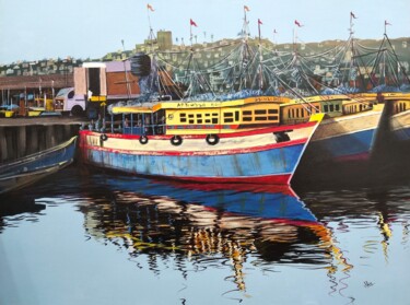 Malerei mit dem Titel "vizag harbour 2" von D Shiva Prasad Reddy Shiva, Original-Kunstwerk, Acryl