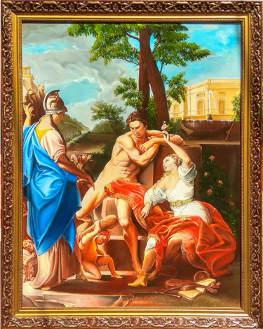 Painting titled "Hercules" by Daniel Zhili Bochkov, Original Artwork, Oil