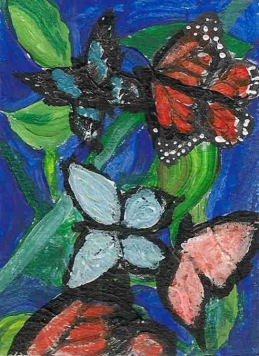 Painting titled "Flying Flowers" by David Chupp, Original Artwork