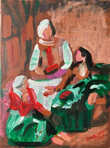 Pittura intitolato "Conversation" da Dablart, Opera d'arte originale, Acrilico Montato su Telaio per barella in legno