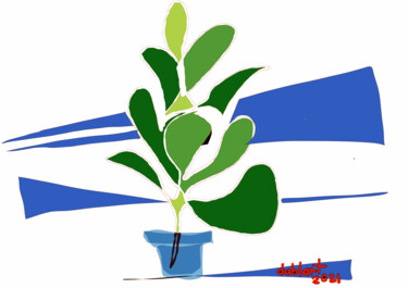 Digital Arts titled "Winter ficus" by Dablart, Original Artwork, Digital Painting